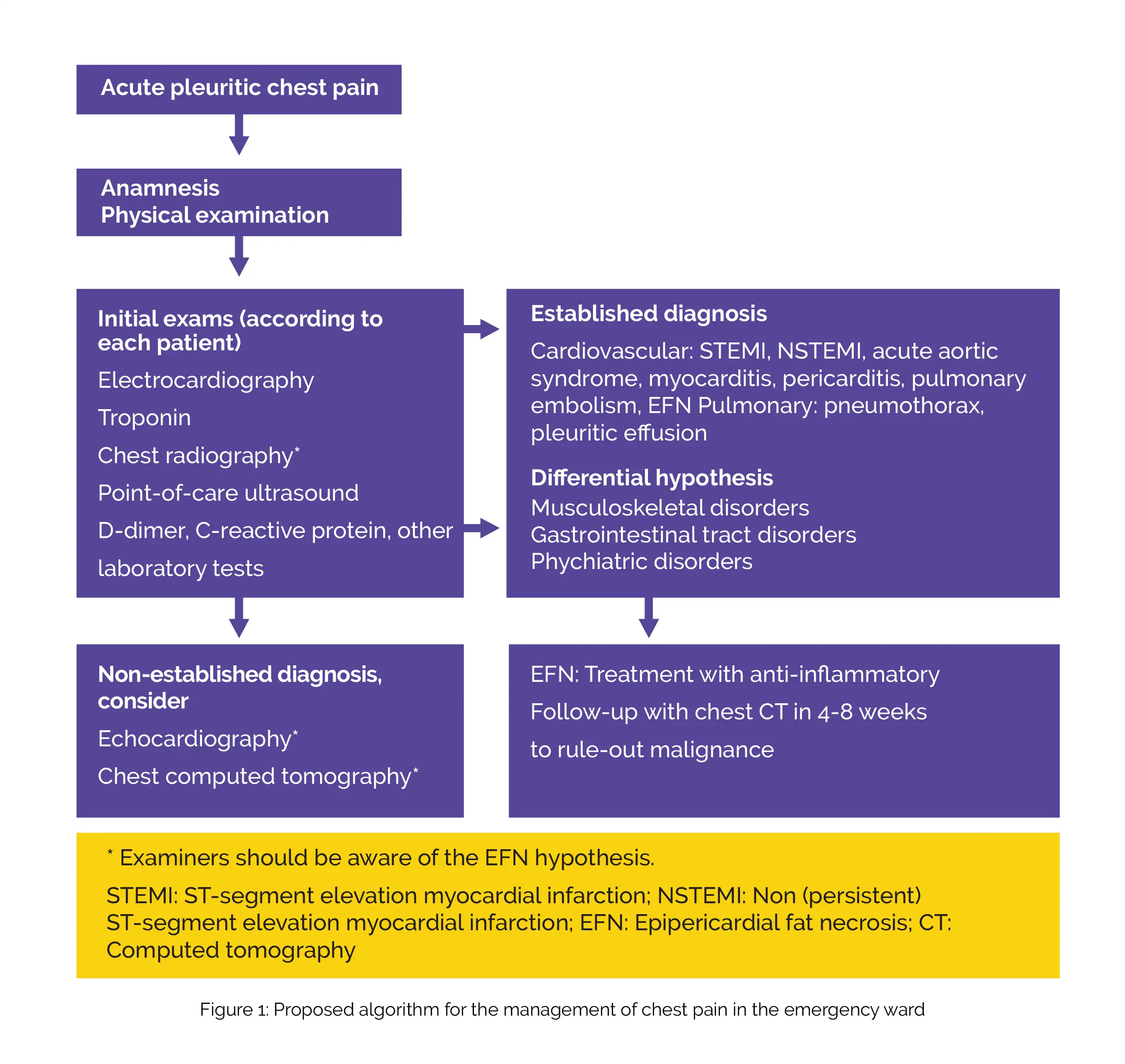 Medznat Epipericardial fat necrosis to diagnose acute chest pain